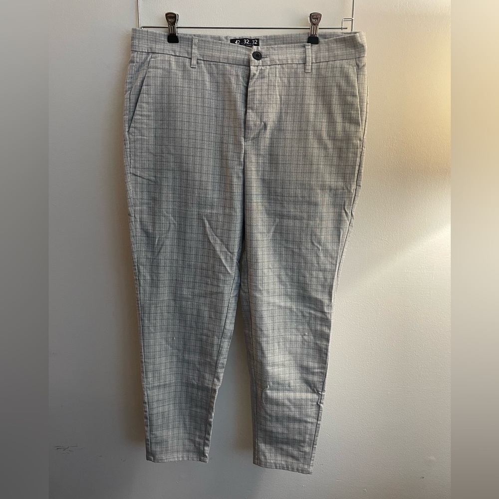 Asos Grey Plaid Dress Pants